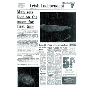 Framed Front Page - Moon Landing image